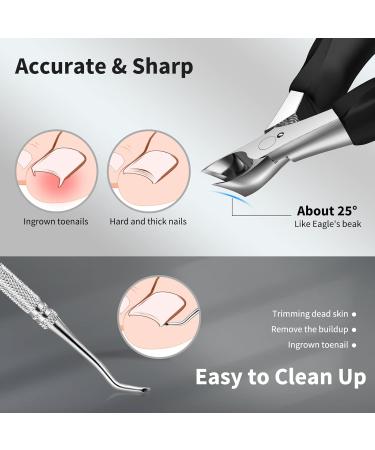 SZQHT Nail Clippers for Ingrown or Thick Toenails Trimmer Precision Surgical Grade Stainless Steel Includes Safety Tip Cover - Buy Online on GoSupps.com