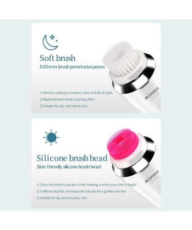 Electric Facial Body Cleaning Brush Electric Face Brush Wireless Charging Cleaning Brush Multi-Function Massager Blackhead Removal Acne Pore Cleaning Waterproof with 4 Replaceable Heads - Buy Online on GoSupps.com