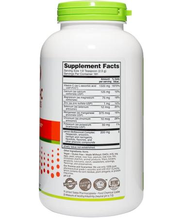 NutriBiotic Ascorbate Bio-C 16 Oz Effervescent Vitamin C Powder with Lemon Bioflavonoids & Minerals for Antioxidant & Collagen Support - Buy Online on GoSupps.com