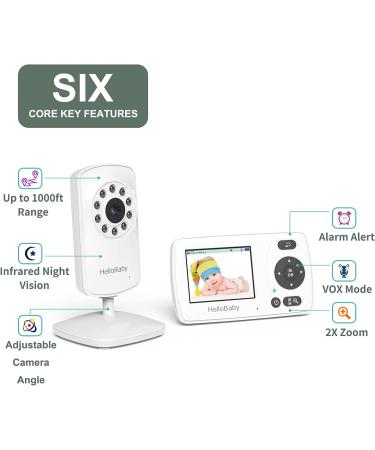Hello Baby Monitor with Camera and Audio | 1000ft Long Range Video Monitor | Night Vision, VOX Mode | Portable 2.4 Screen | Baby Safety Camera, Plug & Play - Buy Online on GoSupps.com