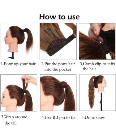 Long Ponytail Hair Extensions for Women 20-26 inches Curly Wrap Around Ponytail Corn Wave Ponytail Magic Paste Hairpiece 20 Inches - Dark Brown Dark Brown 20 Inch - Buy Online on GoSupps.com