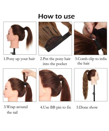 Clip In Ponytail Extensions | 66cm Wavy Dark Brown Hair | Realistic Magic Wrap for Women - Buy Online on GoSupps.com