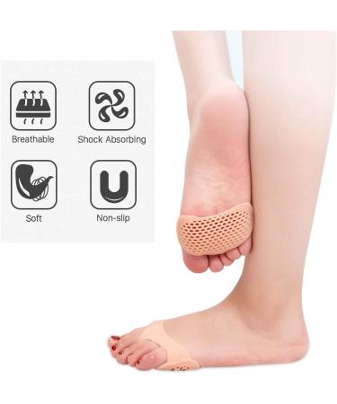 Bobozhong Gel Front Foot Pads - Silicone Forefoot Cushion (2 Pairs) for Pain Relief & Callus Prevention - Ideal for Men & Women - Buy Online on GoSupps.com