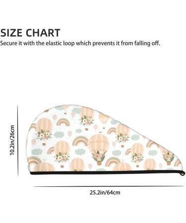 Hair Towel Wrap Fast Drying Hair Turban with Button | Air Balloon & Flower Design - Buy Online on GoSupps.com