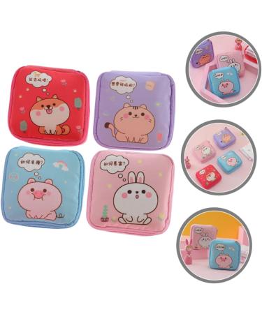 Healifty Period Towel Storage Bag Organizer for Teens - 16 Pcs Zip Lock Makeup Travel Bag Case, Nursing Mat Pouch - Cute Miss Design - 11X11X4.5CM (As Shown) - Buy Online on GoSupps.com