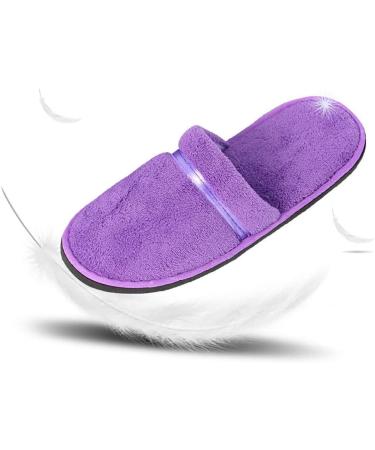 Buy Tianmao 5 Pairs Coral Fleece Hotel Slippers - Closed Toe Universal Size | Spa & Travel Guest Slippers in Brown & Purple - Buy Online on GoSupps.com