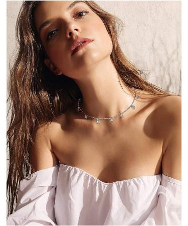 S925 Sterling Silver Paw Print Choker Necklace for Women - 13+3 inches - Buy Online on GoSupps.com