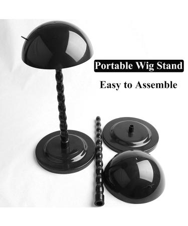 Kaiersi 2 PCS Wig Stand - Portable 14.1 Inch Hat Display for Multiple Wigs - No Slip Stable Design - Easy Assembly - Black - Buy Online on GoSupps.com