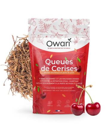 SLIMTEA OWARI CHERRY STEMS - Powerful Draining Herbal Tea - Loose Cherry Stem Infusion - Anti-Water Retention Herbal Tea - 100g - 100% Natural Ingredients - Herbal Tea Produced in France