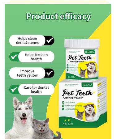 Teeth Cleaning Powder for Dogs & Cats Dog Plaque & Tartar Remover Dental Care for Pets Mouth Gum Health Natural Breath Freshener to Help Plaque Off Oral Care& Dental Cleaning - 100g - Buy Online on GoSupps.com