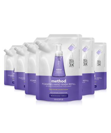Method Foaming Hand Wash Refill, French Lavender, 28 oz, 6 pack, Packaging May Vary Lavender 28 Fl Oz (Pack of 6)