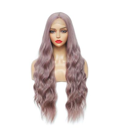 Sylhair 30 inches Lila Lace Front wig Synthetic wig for women Long curly wavy wig middle parting Middle of use for daily use (612/68/36# Hell Lila) 4 "Simulation scalp 612/68/36#