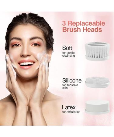 TOUCHBeauty Facial Cleansing Brush Set | 3 Brush Heads for Gentle Cleansing, Deep Scrubbing, and Massaging | AG-0525A Pink - Buy Online on GoSupps.com