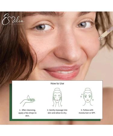 Emilia Skin Botanicals Restorative Night Serum 1 fl oz | Bakuchiol Vitamin C Hyaluronic Acid | Anti-Aging Hydrating Brightening Treatment for Wrinkles & Uneven Skin - Buy Online on GoSupps.com