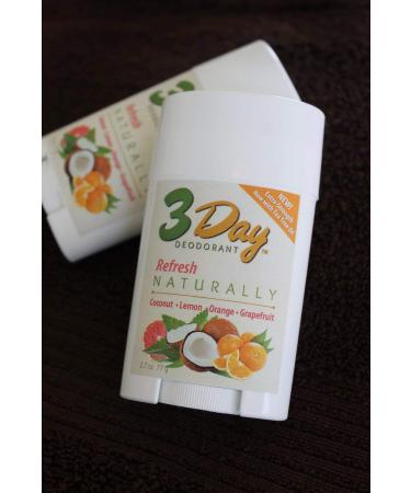 3-Day Natural Deodorant - New Softer Formula - All Natural Farm Tested (2.5 oz Stick) Gluten Free Aluminum Free (Refresh) - Buy Online on GoSupps.com