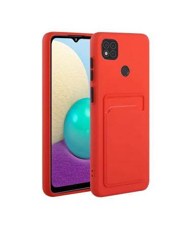 Tivenfezk Nadoli Silicone case for Xiaomi Redmi 10a Ultra thin shockproof scratch -resistant wallet soft TPU protective cover mobile phone case with credit card holder xiaomi redmi 10a red