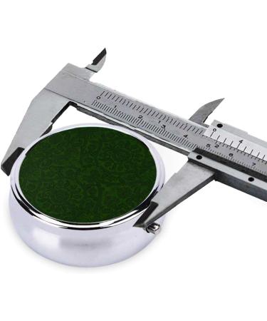 Hunter Green Floral Portable Round Pill Box | Lightweight & Moisture-Proof | Organize Vitamins & Supplements - Buy Online on GoSupps.com