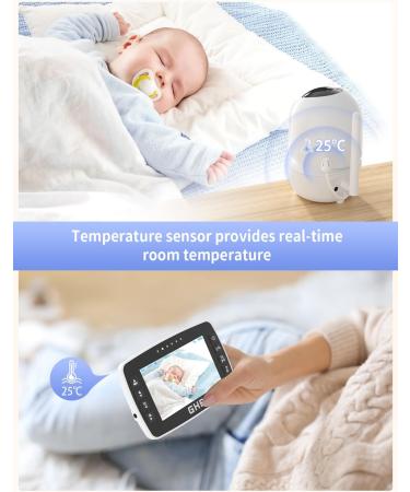 GHB Baby Monitor with Camera - 4.3 Inch LCD 720p Night Vision 350 Rotation Eco Mode - 2 Cameras for Enhanced Baby Monitoring - Buy Online on GoSupps.com