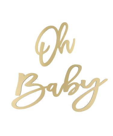 Oh baby shield oh baby banner made of wood golden letters baby shield oh baby shield as background oh baby baby party decoration for baby boys and girls