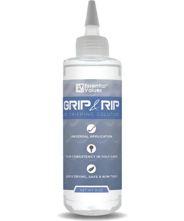 Essential Values Golf Grip Kit (8 Fl Oz) | Made in USA | Double Size Solvent for Fast Regripping | Includes 14 Strips | Premium Golf Club Regripping Solution - Buy Online on GoSupps.com