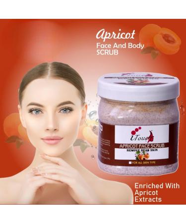 PRZX Apricot Face & Body Scrub 500ml Gentle Exfoliating Cleanser for Smooth & Refreshed Skin Suitable for All Skin Types - Buy Online on GoSupps.com