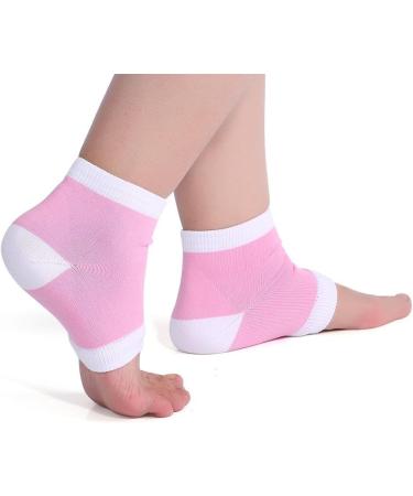 Moisturizing Gel Socks for Dry Cracked Heels | Ankle Support - Soft Foot Repair for Men & Women (Pink) - Buy Online on GoSupps.com