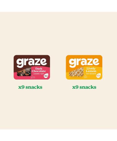 Graze - Sweet Snacks Bundle of Lively Lemon Oat Flapjacks and Dark Chocolate Chery Tart Mixed Snacks - With Natural Flavours - Pack of 18 snacks Lemon and Dark Chocolate 18 count - Buy Online on GoSupps.com