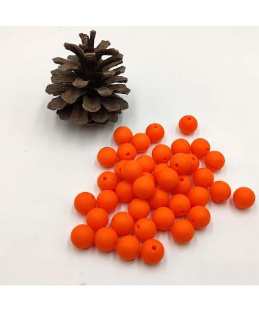 50pcs 15mm Orange Peel Color Silicone Round Beads - Sensory Pearl Bead Bulk for DIY Jewelry Making and Mom Necklace Decoration - Buy Online on GoSupps.com