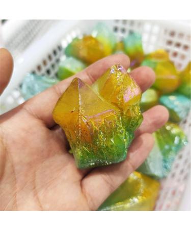 Natural Aura Rough Stone Crystal Raw Gemstone Home Display Colorful Decorative White Crystal Jewelry - (Color: Light Yellow Size: random1pcs) - Buy Online on GoSupps.com