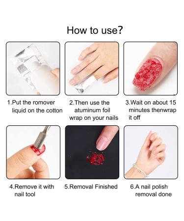 200Pcs INHDBOX Nail Polish Remover Foil Wraps with Large Cotton Pads - Soak Off Gel Remover - Buy Online on GoSupps.com