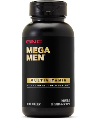 GNC Mega Men Multivitamin Caplets Clinically Proven to Feel Better Immune Support Energy Support B Vitamins Vitamin D-3 Timed Release 90 Caplets - Buy Online on GoSupps.com