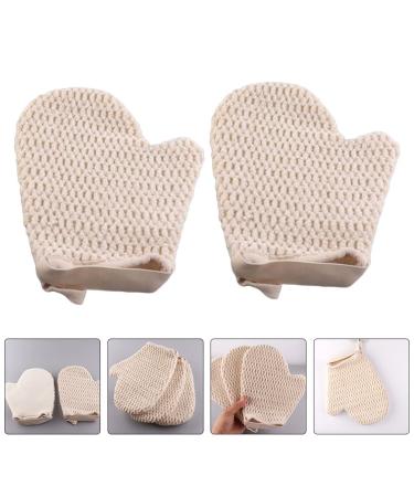 2PCS Exfoliating Bath Gloves & Loofah Pads - Deep Scrub Mitts for Body & Face | Microfiber Chenille Shower Gloves for Spa & Household Use - Buy Online on GoSupps.com