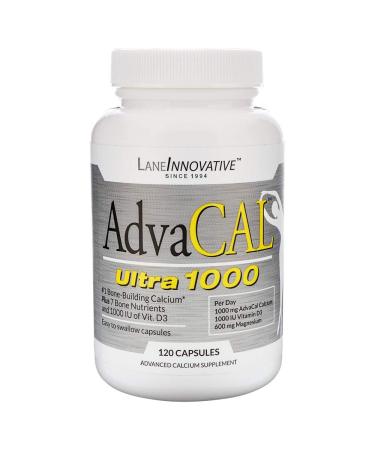 Lane Innovative - AdvaCAL Ultra 1000 Bone Building Calcium Including Vitamin D3 and Magnesium Easy Absorption (120 Capsules)