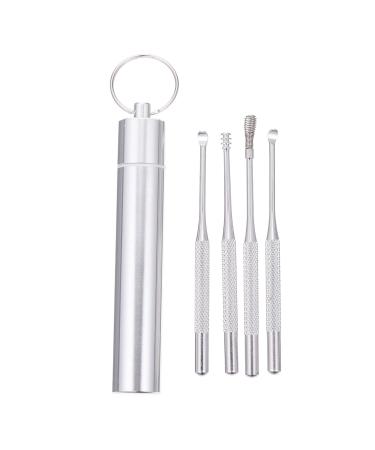 Healeved 1set Remover Kids Steel Storage Kit Practical Supplies Pickers with Cleaning Silver Ear Removal Curette Tool Adults Stainless Picks Cleaner Pick Spoon Earwax Clean Tools Removal: Silver 9.5X1.8CM