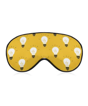 Yellow Light Bulb Sleep Mask Eye Cover for Sleeping Blindfold with Adjustable Strap Blocks Light Night Travel Nap for Men Women