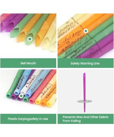 Aucenix Pure Hopi Ear Candles Kit - Non-Toxic Beeswax Cones for Blocked Ears - 8 Colors with Protective Disks and Cotton Swab Tray - Buy Online on GoSupps.com