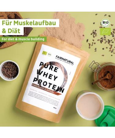 Organic Whey Protein Powder Chocolate - 100% Natural Soy-Free Premium Quality | 600g High-Quality Protein Shakes from Germany - Buy Online on GoSupps.com