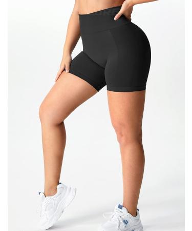 YEOREO Women Seamless High Waisted Scrunch Workout Shorts - Black Medium | Intensify Running, Gym, Yoga Workout - Buy Online on GoSupps.com