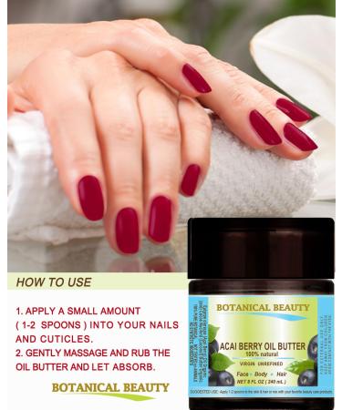 Botanical Beauty ACAI BERRY OIL BUTTER 100% Natural Pure Virgin Unrefined RAW for FACE SKIN BODY DAMAGED HAIR NAILS. Natural Sources of Vitamin C and Vitamin E (4 Fl Oz) 4 Fl Oz (Pack of 1) - Buy Online on GoSupps.com