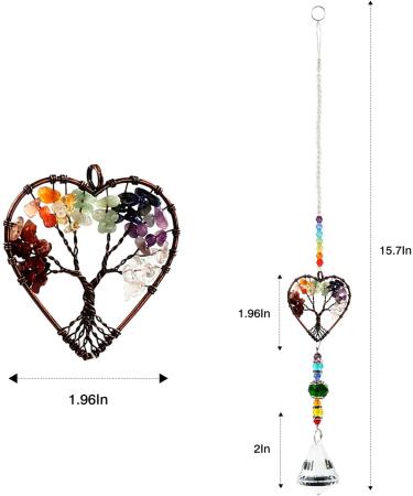 Chakra Healing Crystal Sun Catcher - Tree of Life Gemstone Pendant for Windows - Spiritual Gift for Women - Rainbow Maker Suncatcher - Buy Online on GoSupps.com