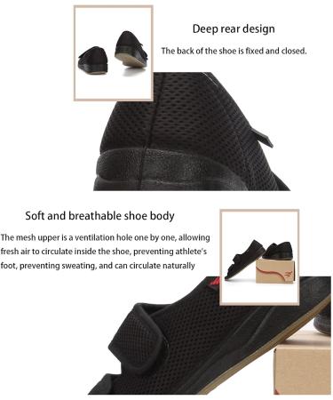 KXSM Diabetic Orthopedic Sandals - Adjustable Extra Wide Walking Shoes for Arthritis & Swollen Feet - Open Toe Design for Plantar Fasciitis Recovery - Size 37 Black - Buy Online on GoSupps.com