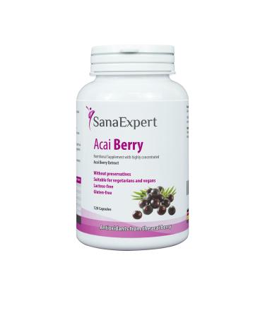 SanaExpert Acai Berry Supplement with Pure a a Berry Extract and antioxidants Vegan no additives and Made in Germany 120 Capsules (1)