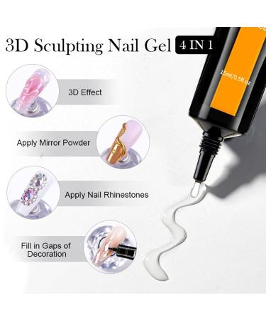 G n rique 3D Gel for Design Glue 15ml Non-Wipeable Rhinestone Adhesive Salon-Quality Formula with Enhanced Durability Charming Appearance | Professional Nail Product for Home Use - Buy Online on GoSupps.com