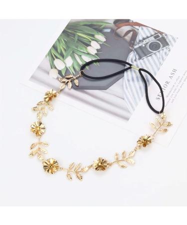 Gold Leaves Flower Head Chain Set for Women - Wedding & Festival Headpiece - Buy Online on GoSupps.com