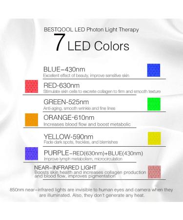 Bestqool Photon LED Light Therapy Mask - 6 Colors with Near Infrared Light for Skin Rejuvenation and Beauty Care - Buy Online on GoSupps.com