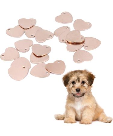 Pet Name Tag Heart Shape Personalized Dog Tags Stainless Steel 20pcs Long Lasting Cat Tags DIY Pet ID Tag for Pet Jewelry(Heart-Rose Gold 13 * 14mm 20 pcs) - Buy Online on GoSupps.com