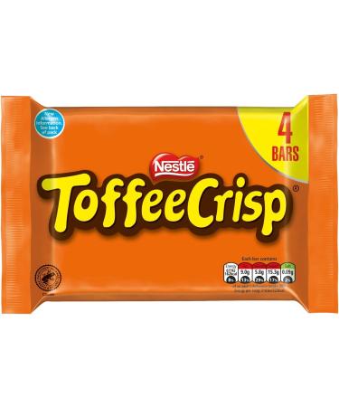 Toffee Crisp - Delicious Milk Chocolate Bar - Barley Contains Wheat - Pack of (14 x 4bars) Size - 124g (Approx.) - Buy Online on GoSupps.com