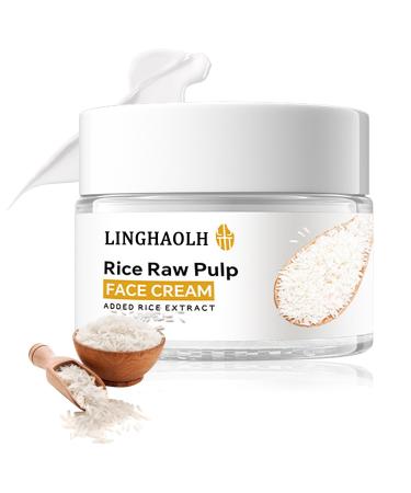 Rice Face Cream for Men and Women Hydrating Face Moisturizer for All Skin Types Raw Pulp Rice Cream Facial Moisturizer for Moisturizing Skin