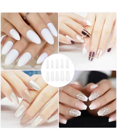 Frcolor Artificial Nail Tips - Full Cover Ballerina Nails for Salons & DIY Nail Art 500 White Pieces - International Shipping Available - Buy Online on GoSupps.com