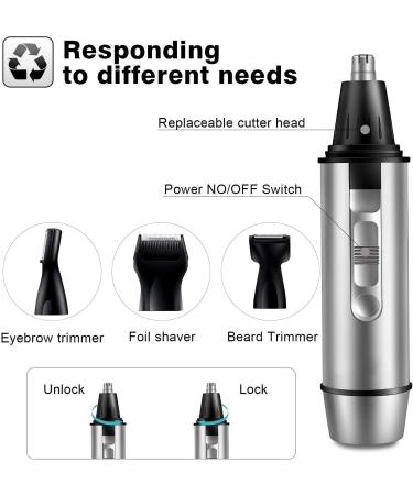 4 in 1 Multifunctional Trimmer - USB Rechargeable Ear Nose & Eyebrow Hair Trimmer | Perfect for Home Travel & Work Commuting - Buy Online on GoSupps.com